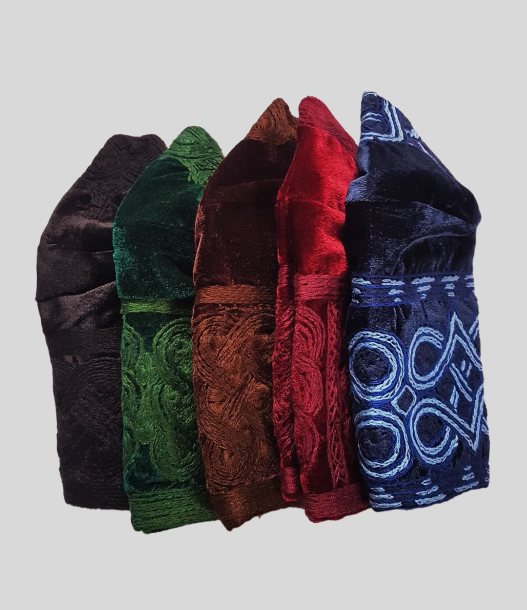 5 Colorway Yoruba velvet embroidery mens cap