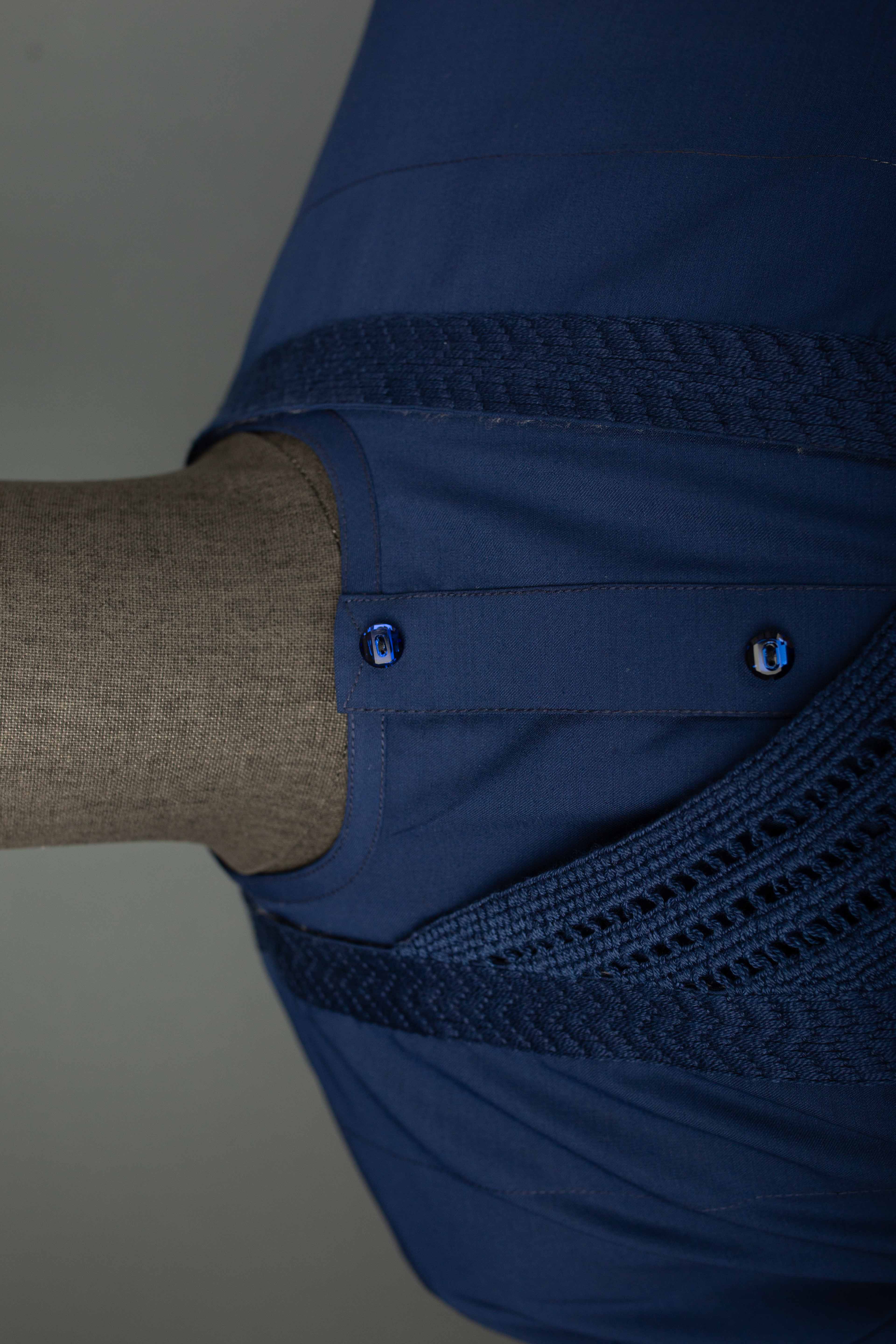 Navy Blue “Takwa Bay” Jakan Agbada – Ocean-Inspired 3-Piece