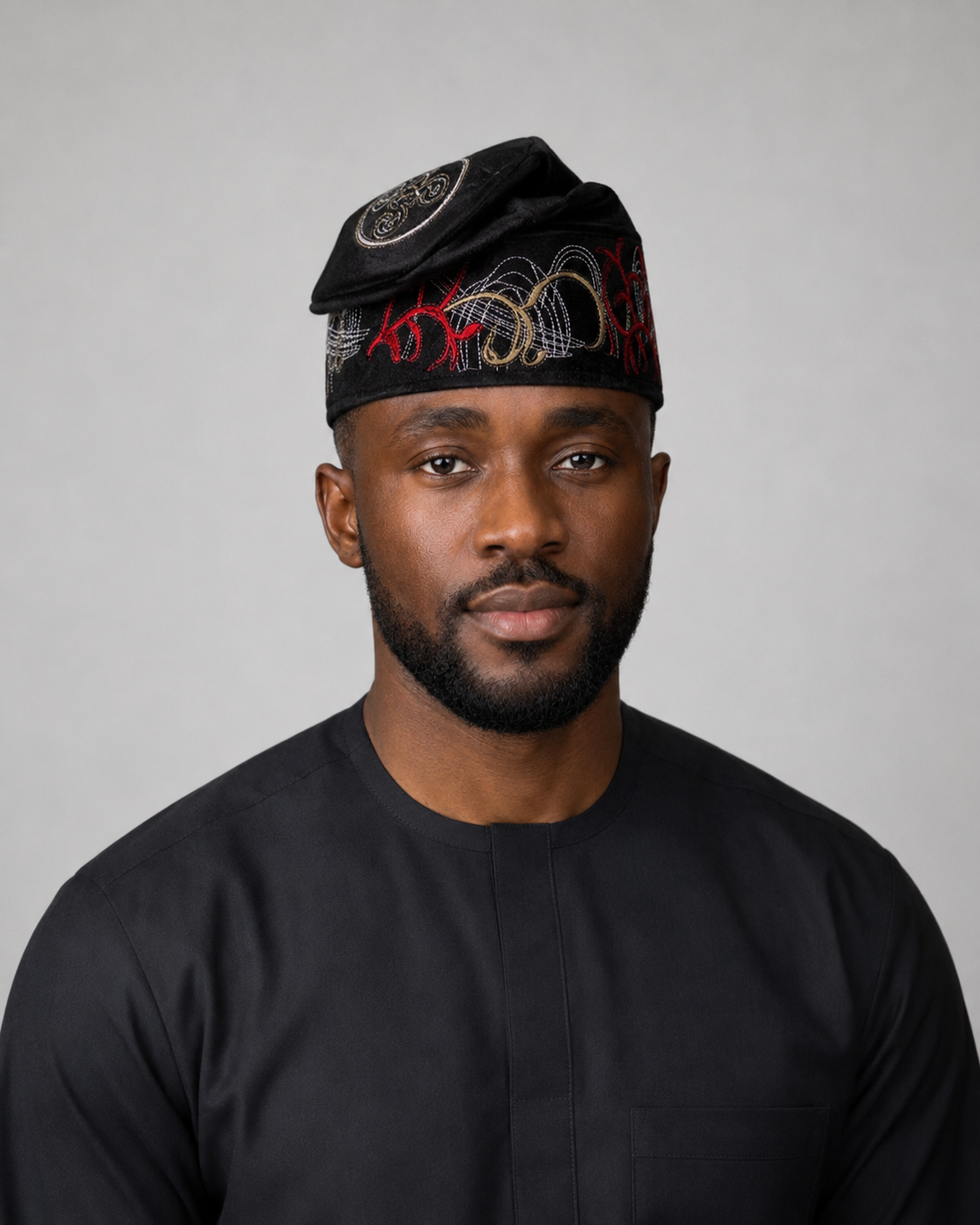 IJOYA Orí Adé black velvet traditional yoruba cap