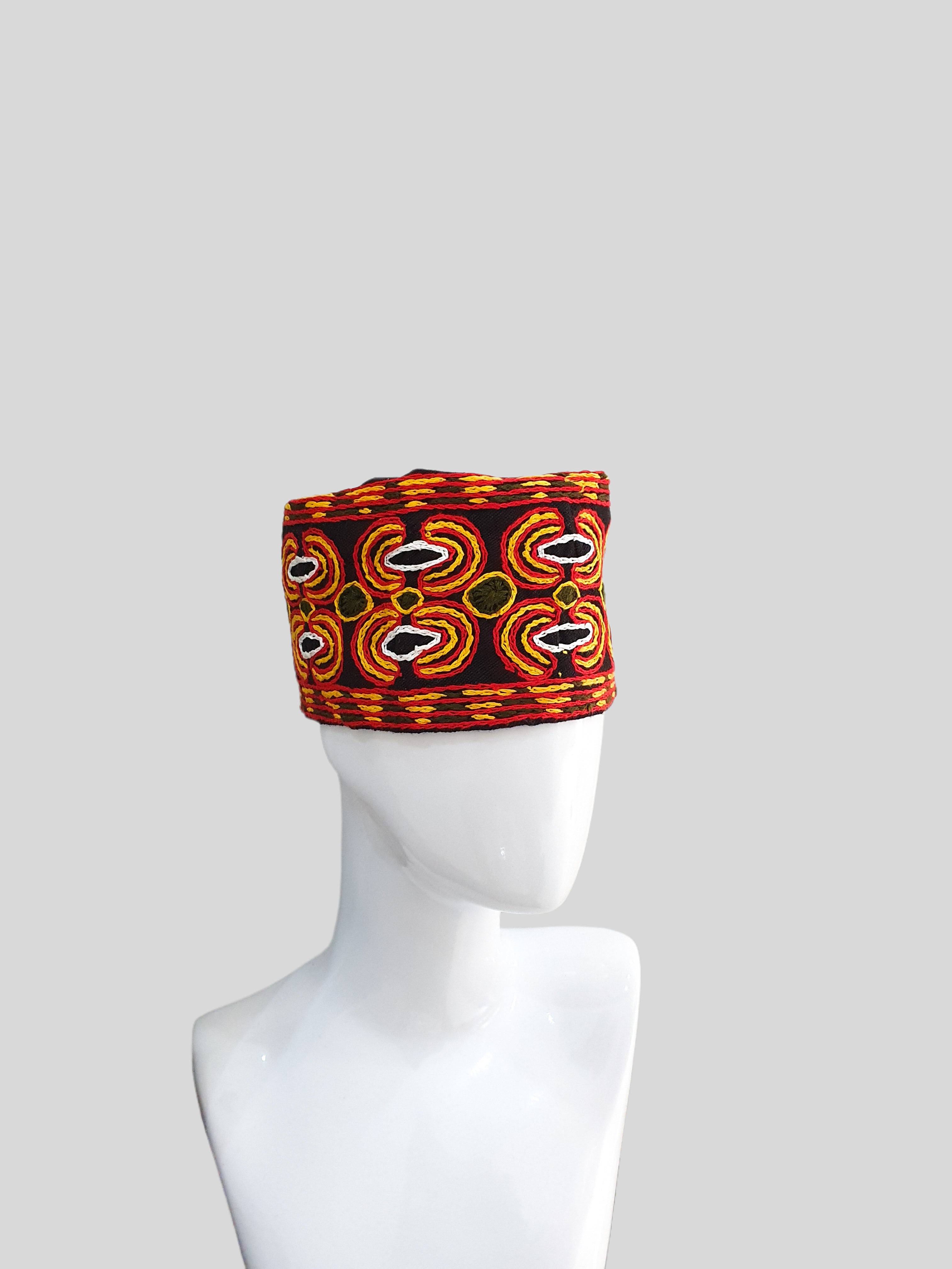 Black Aso Ofi nigerian traditional ijebu cap