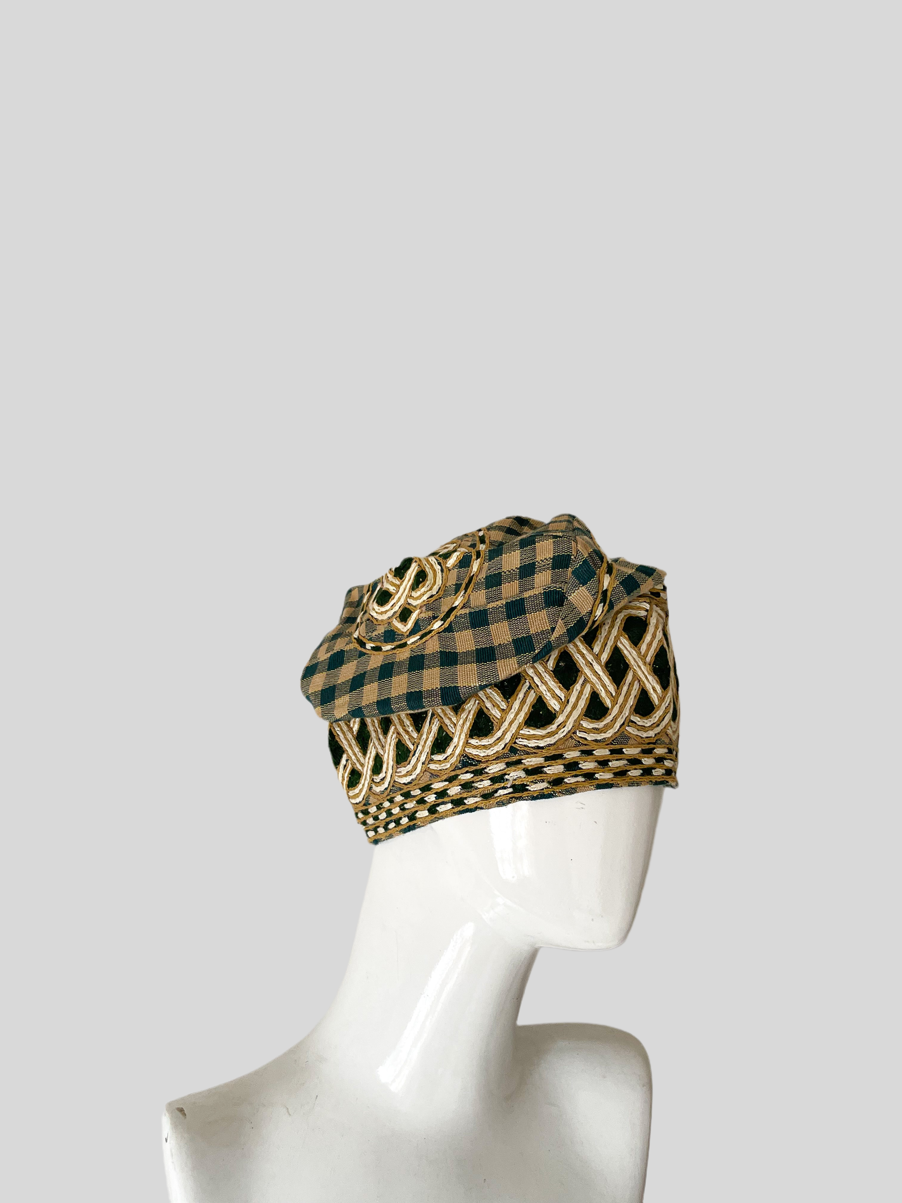 Check Aso-Oke embroidery 2023 cap