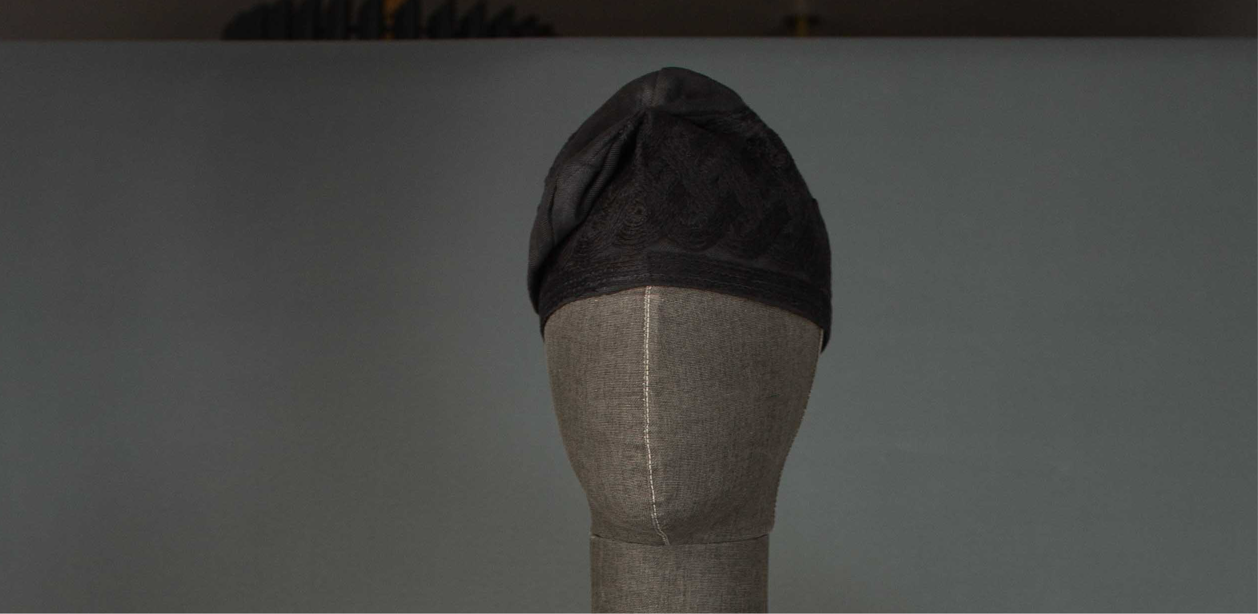 Black Yoruba Aso-Ofi Embroidery Cap – Handwoven Prestige by Orí Adé