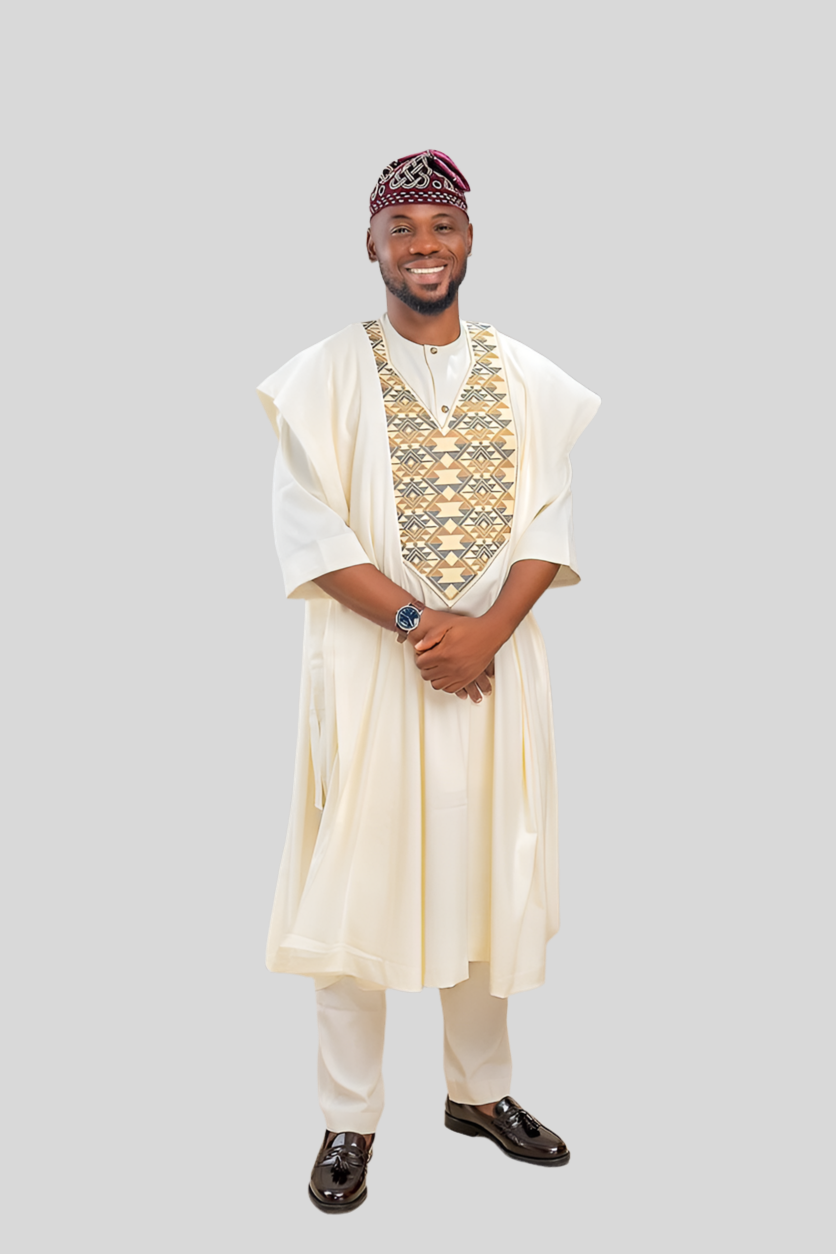 Wine and butter color Handknit nigerian traditional yoruba cap