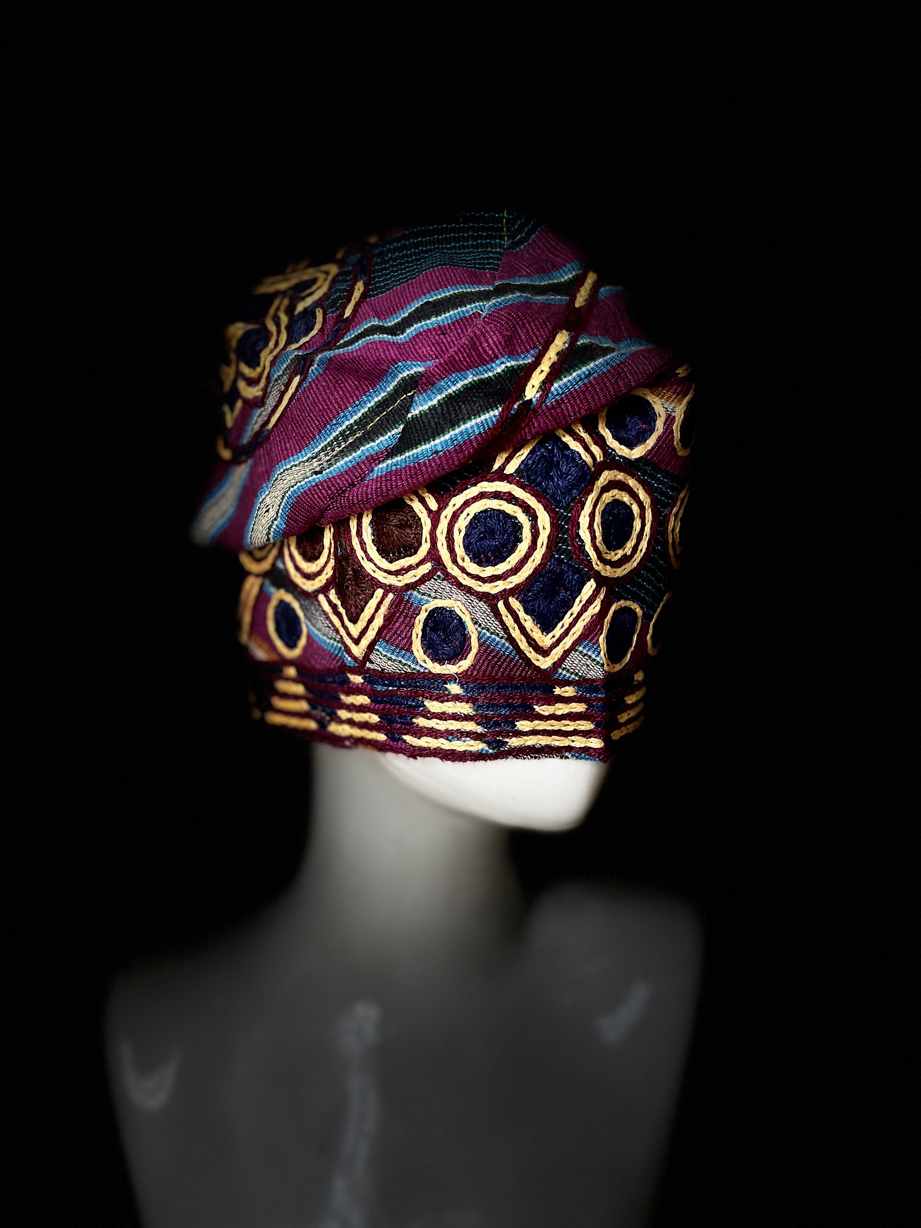 yoruba men's embroidery aso oke hat
