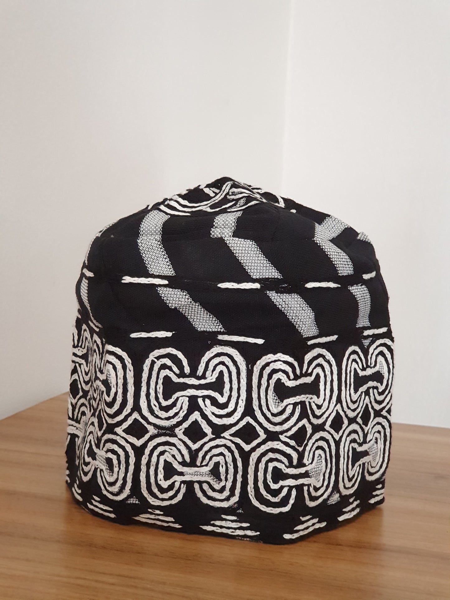 white and black yoruba mens cap