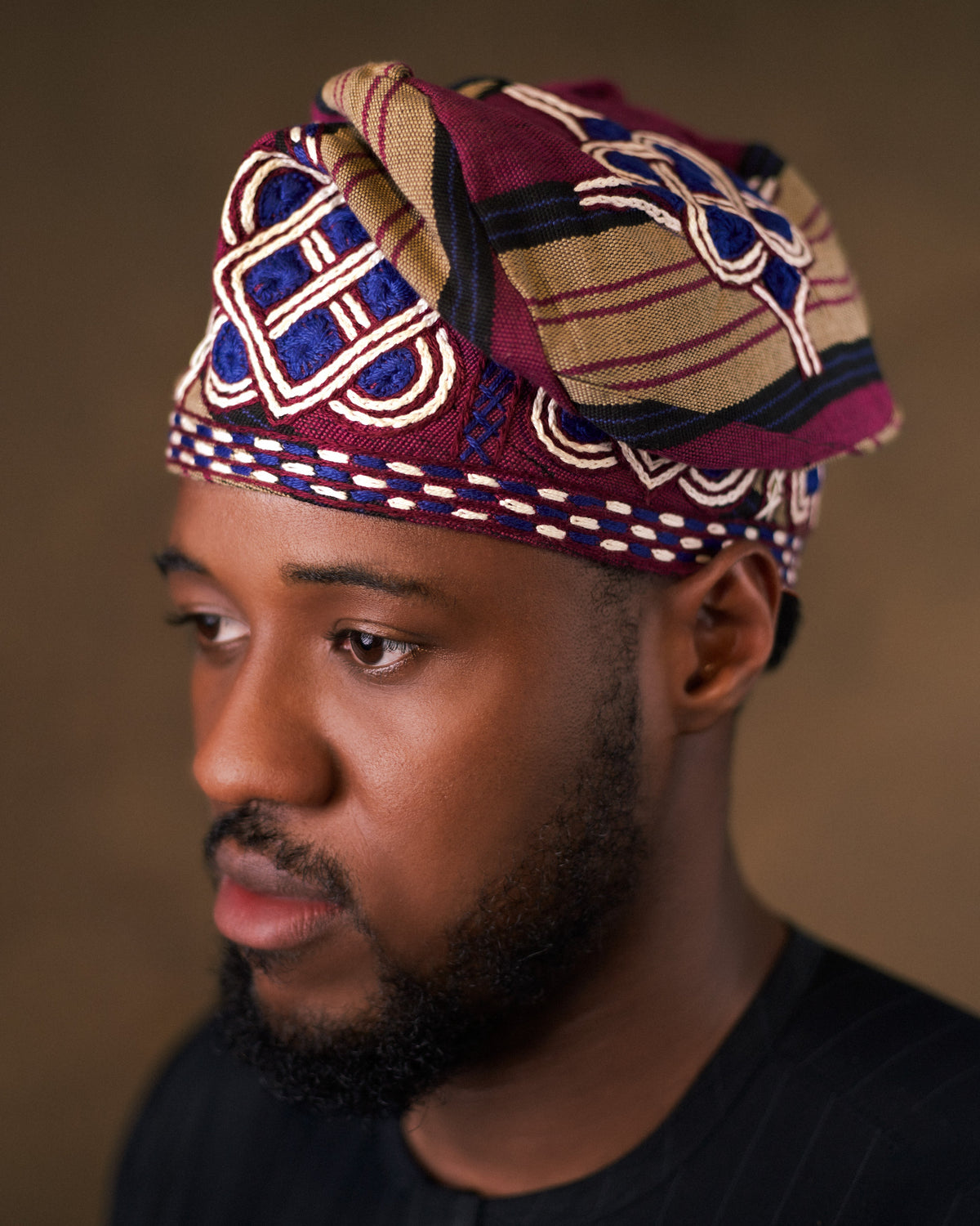 Embroidered Aso-Oke Caps