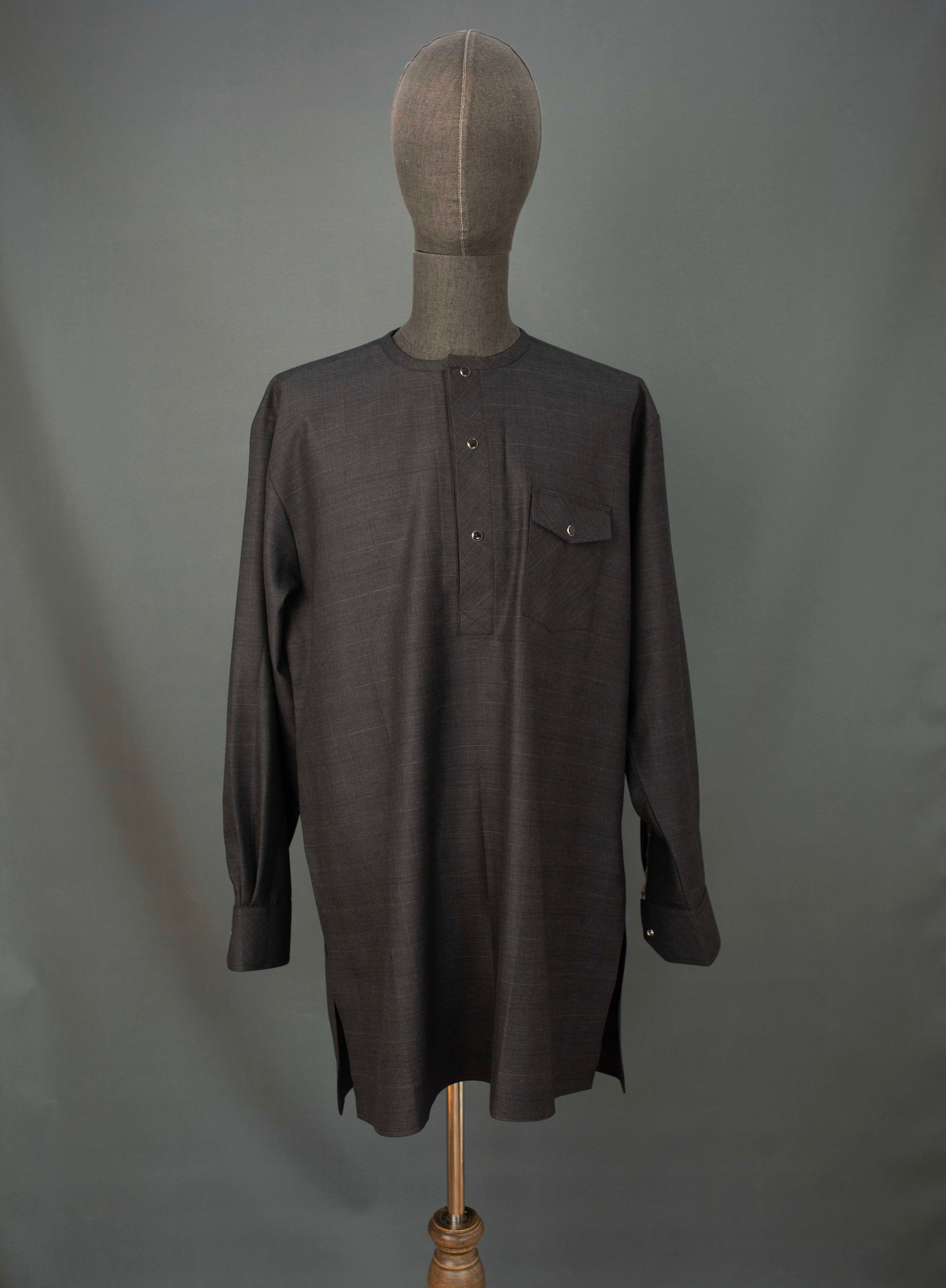 Long-sleeve Single Miltary Pocket 2pc kaftan