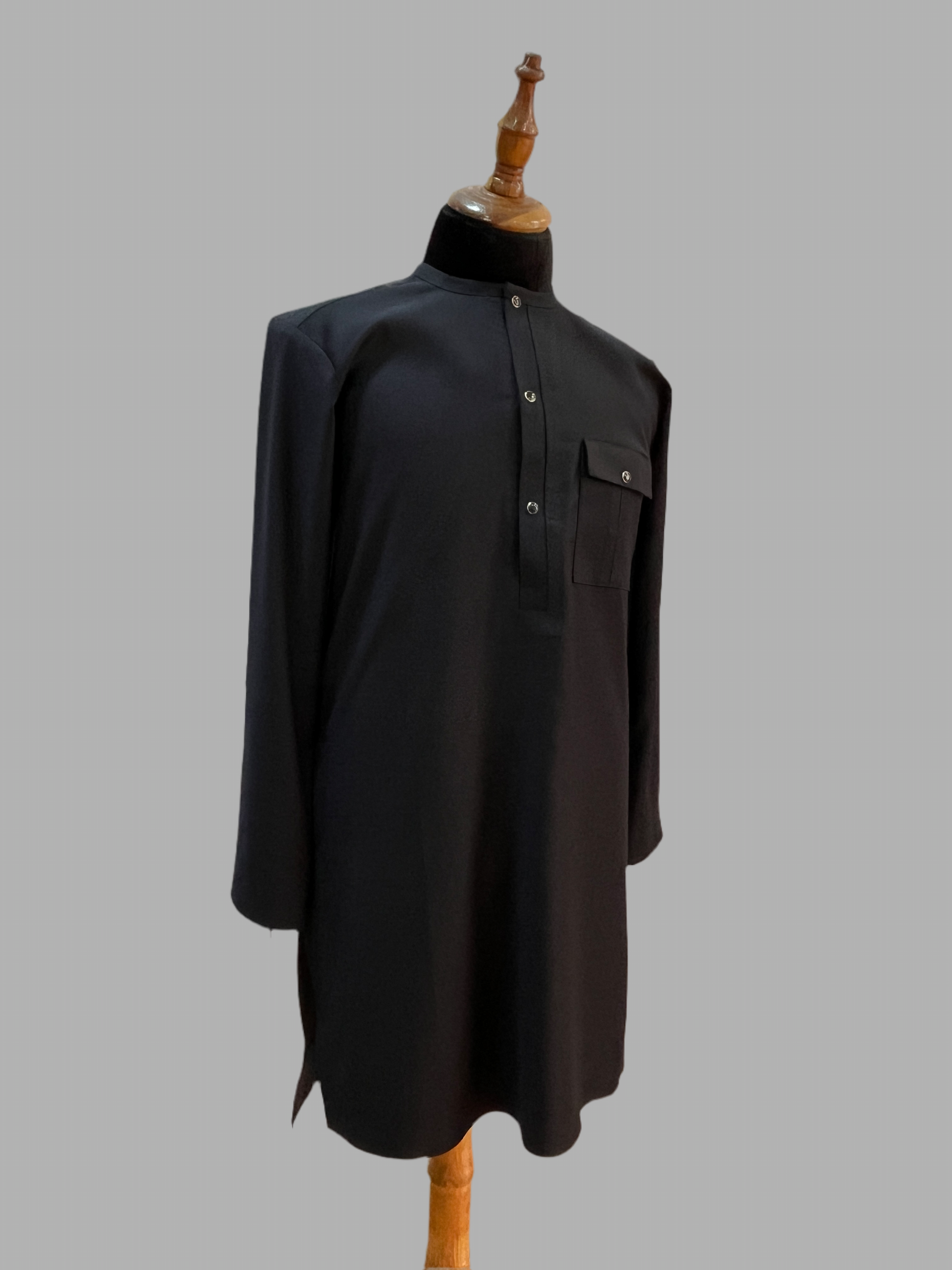 Black 3 button Kaftan Nigerian suit 