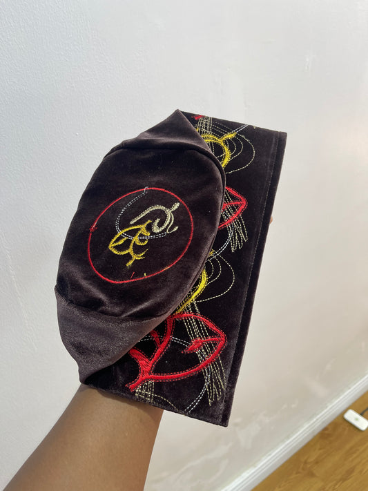 IJOYA Orí Adé Brown velvet traditional yoruba cap