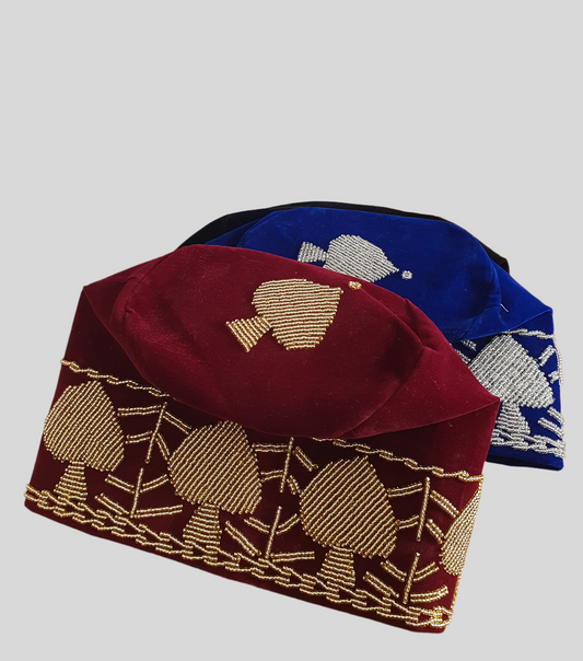 Royal beaded african hat