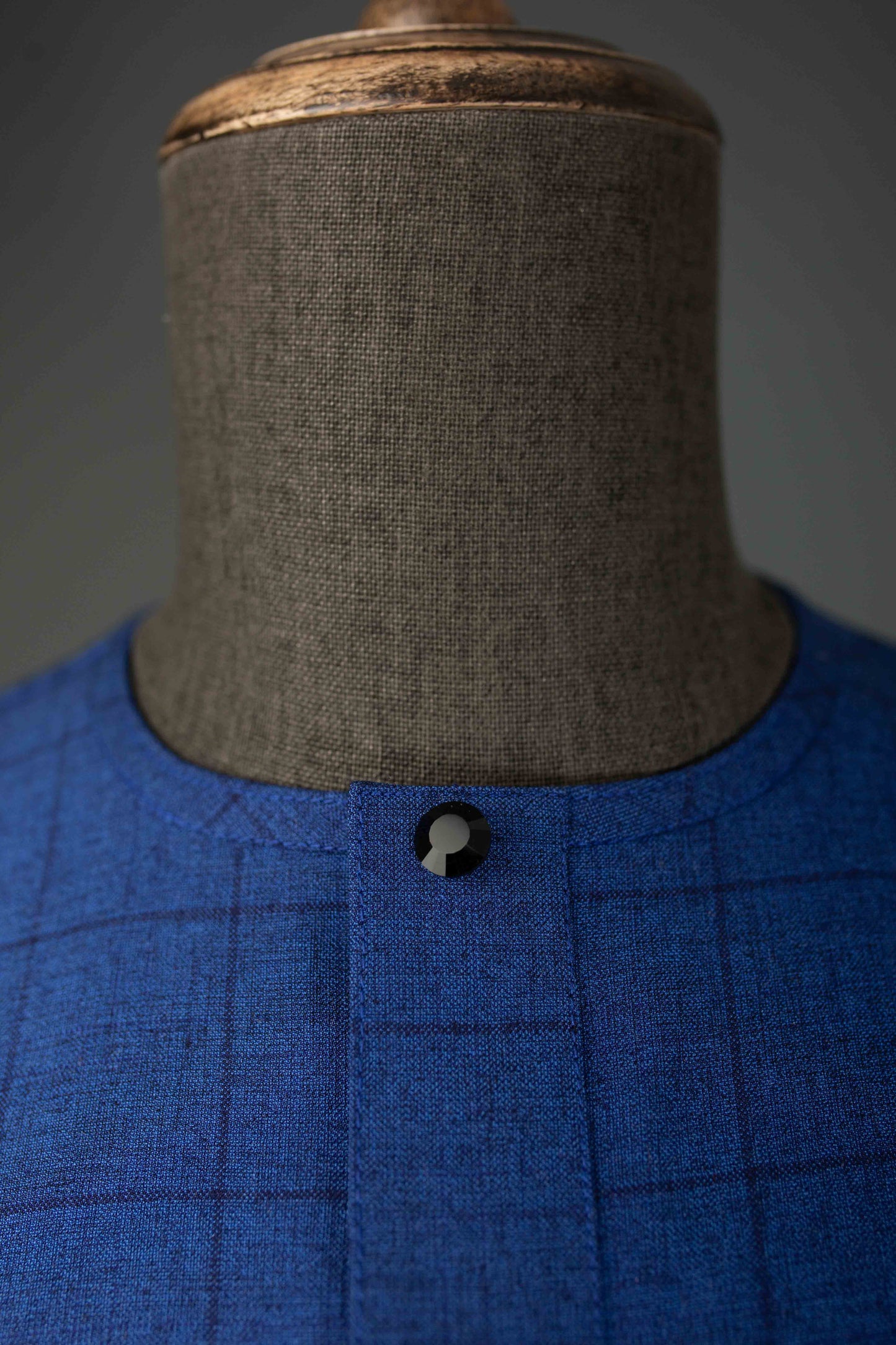 Blue Windowpane 2PC kaftan Set