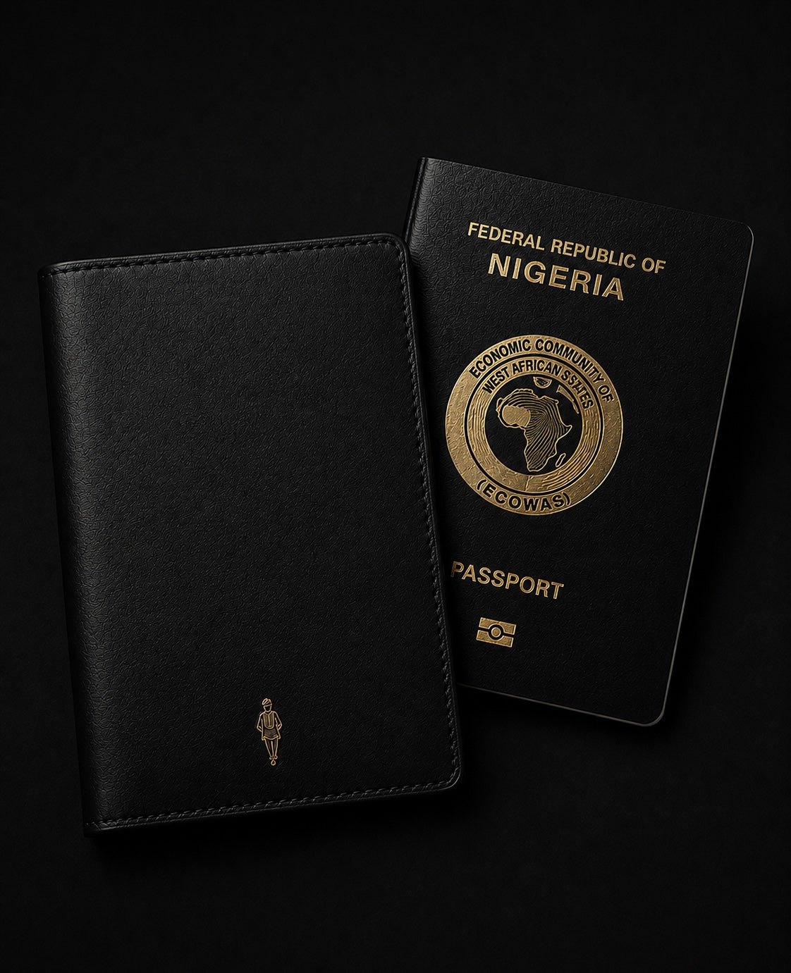Orí Adé Logo Leather Passport cover