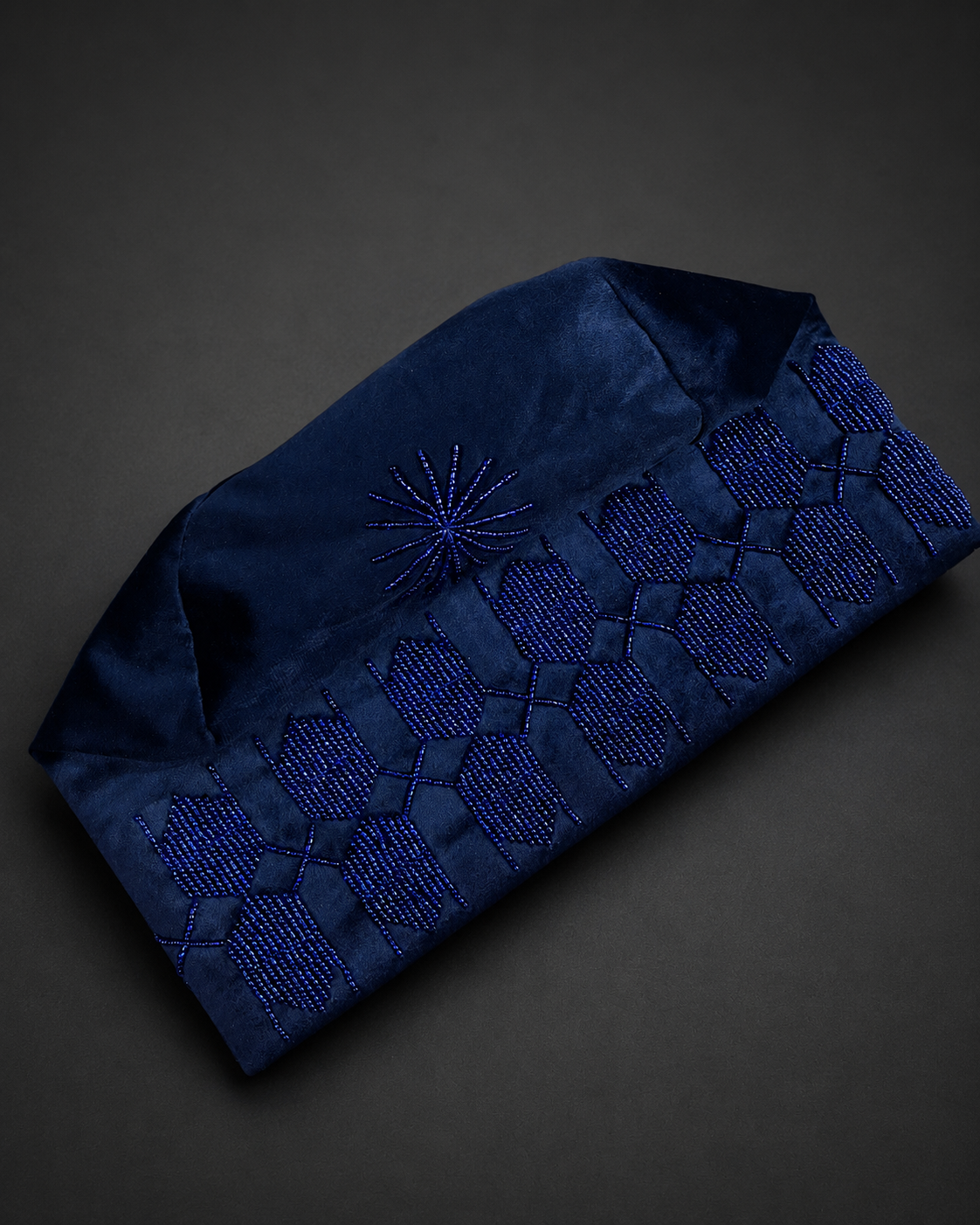 ÀKÓGUN Blue Beaded Yorùbá Cap