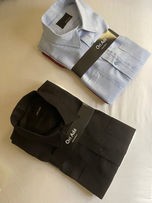 Orí Adé Classic Linen Shirts – Hand-Finished Nigerian Elegance