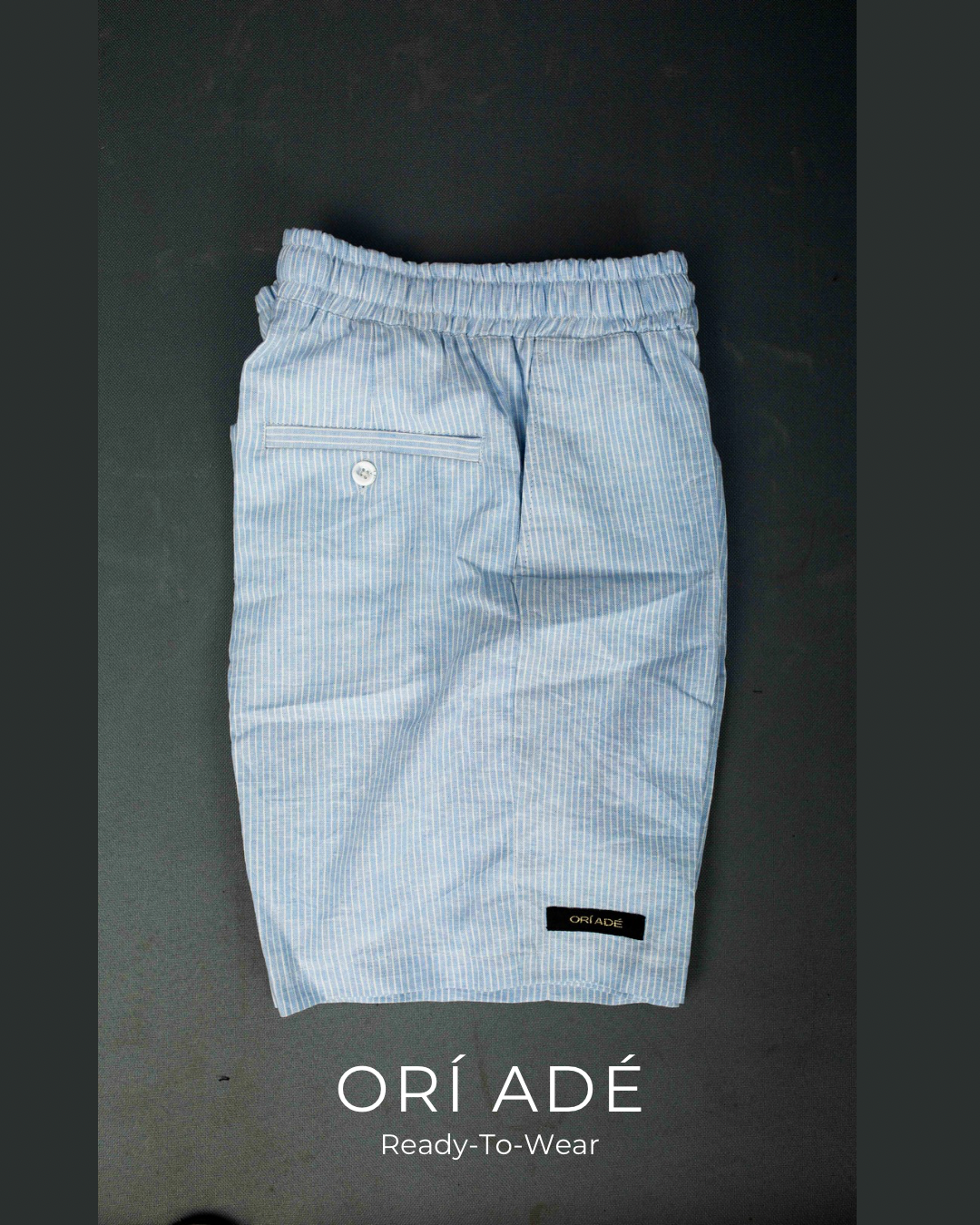 Ori Ade “Shokoto Pempe” Adire Short - Black & Warm Beige Print
