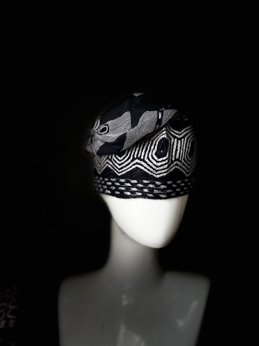 yoruba men's embroidery aso oke hat
