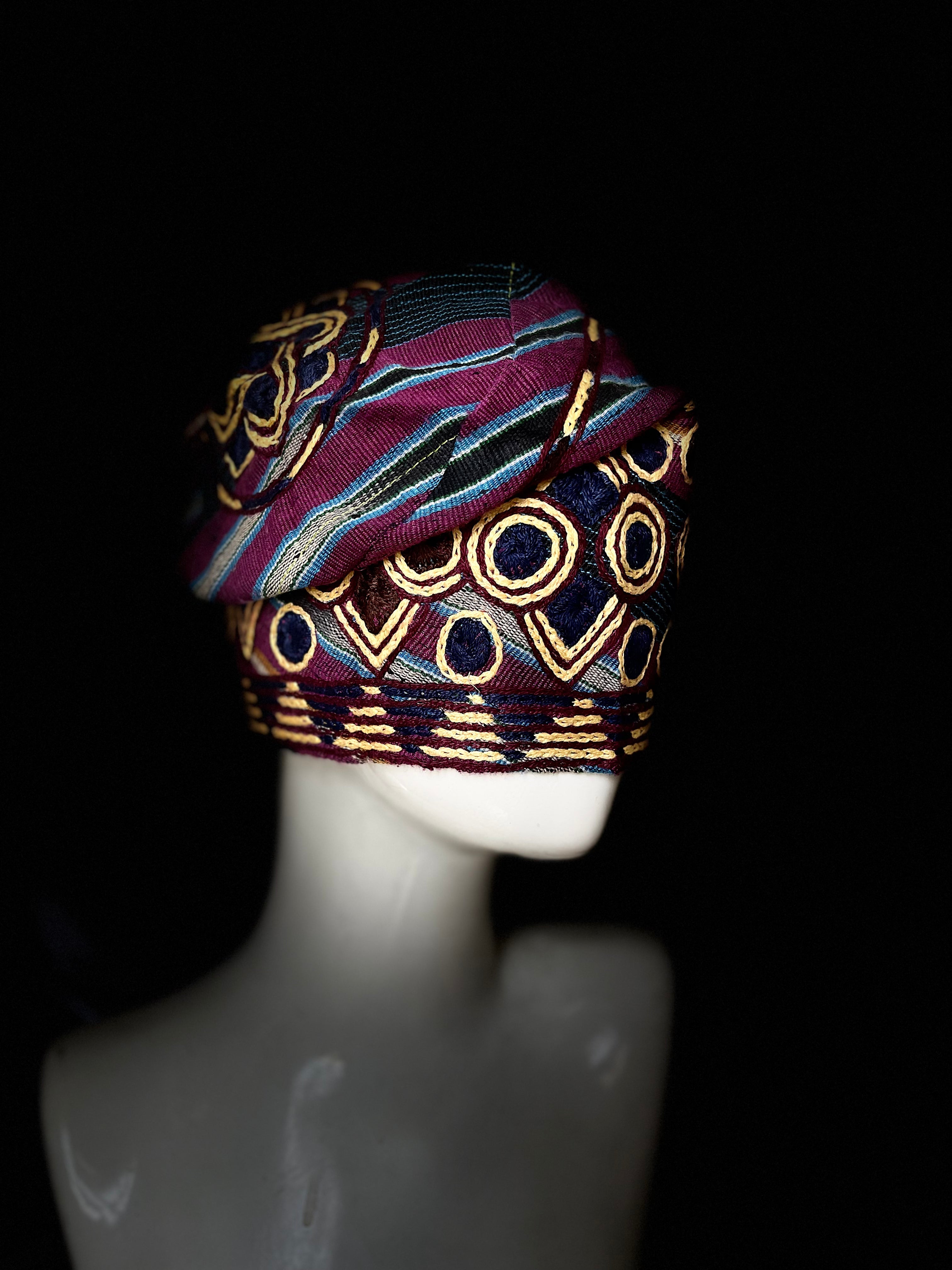 yoruba men's embroidery aso oke hat