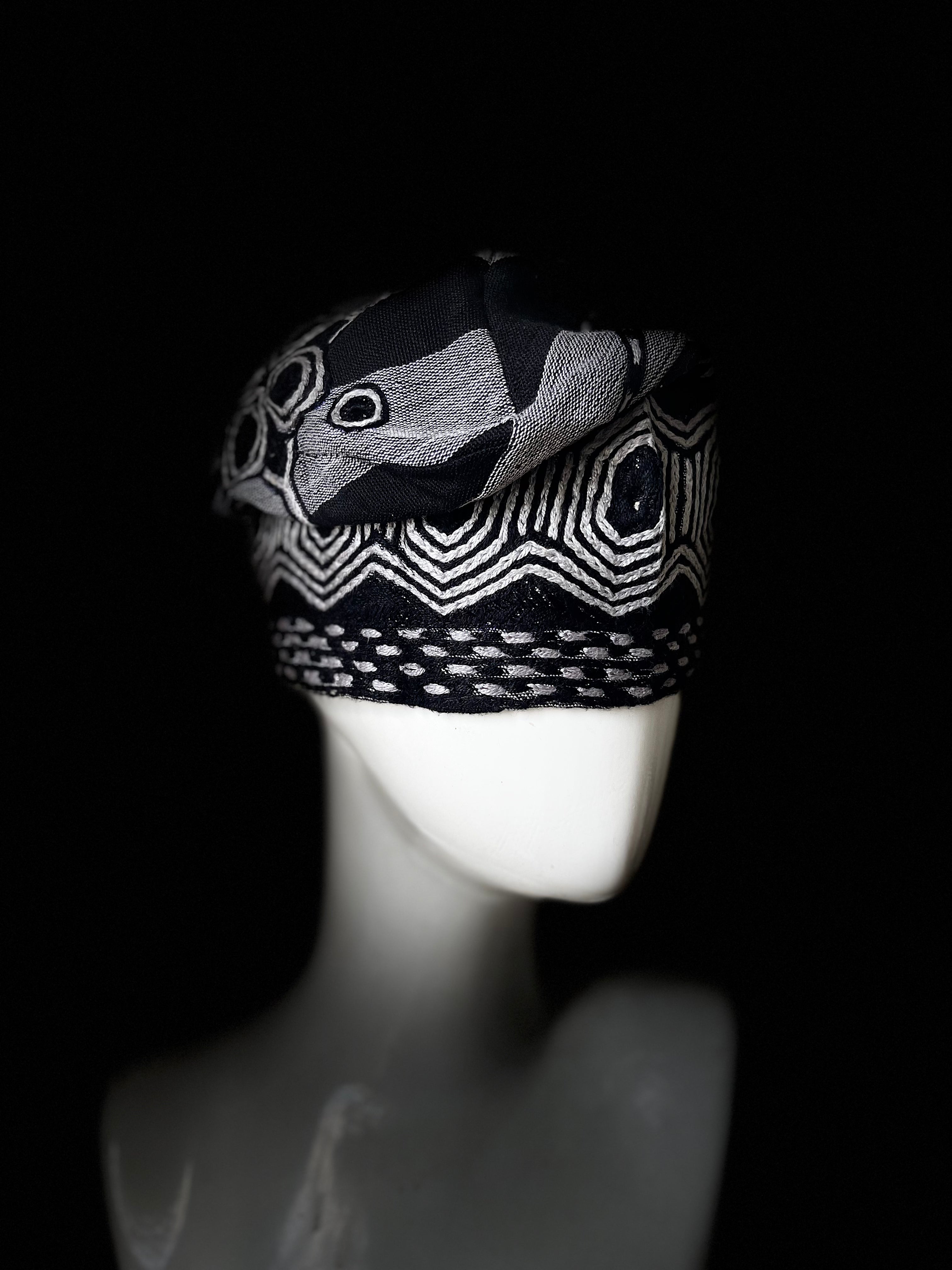 yoruba men's embroidery aso oke hat