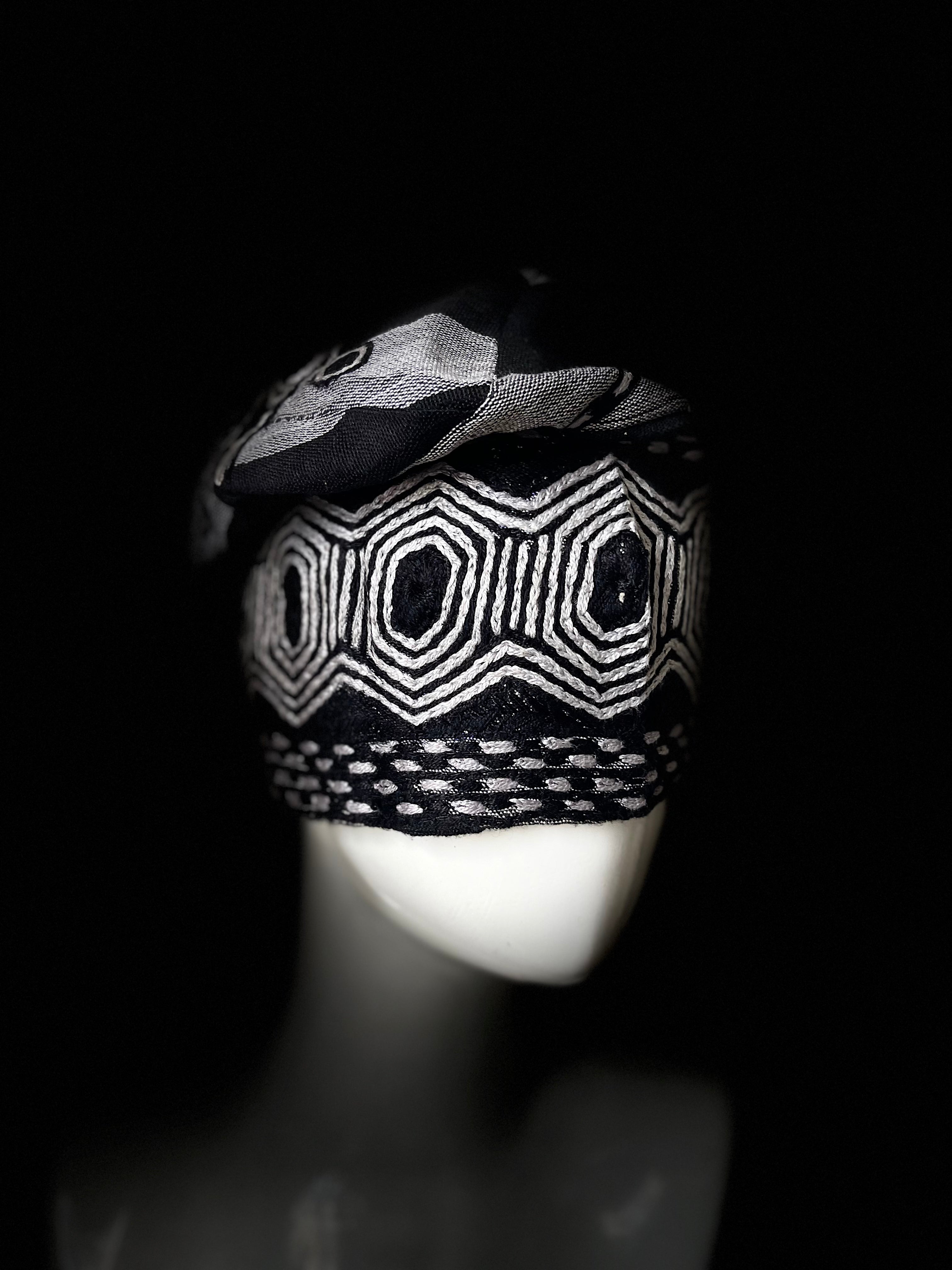 yoruba men's embroidery aso oke hat