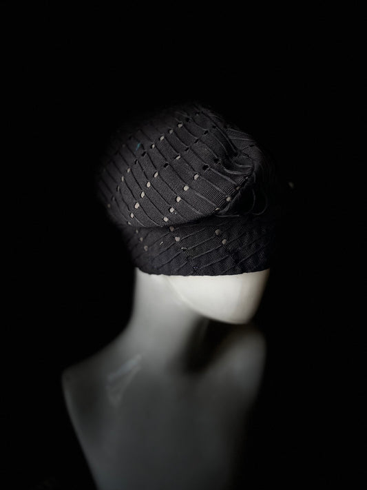 Black Jawu Nigerian traditional Aso Oke cap