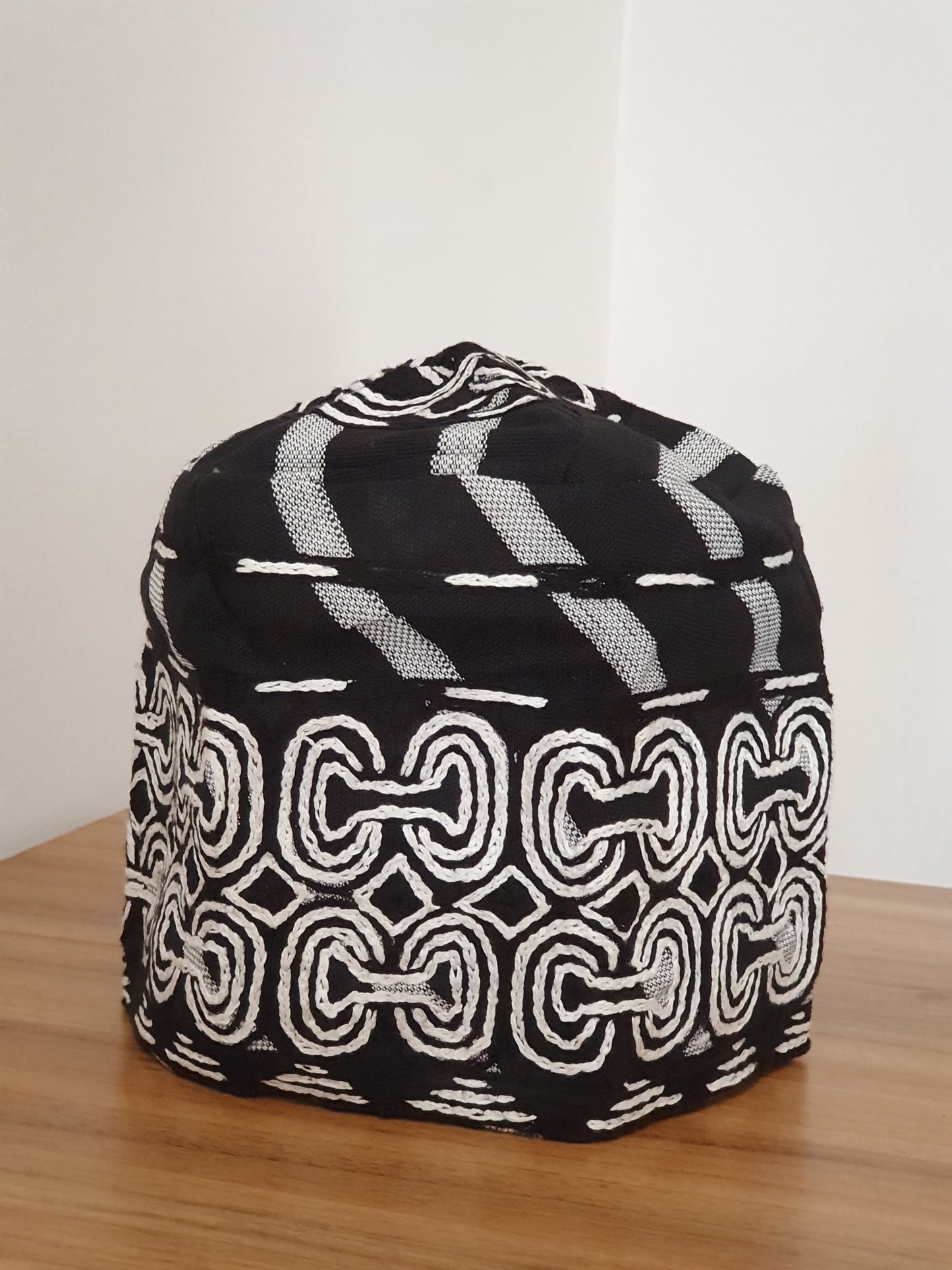 white and black yoruba mens cap