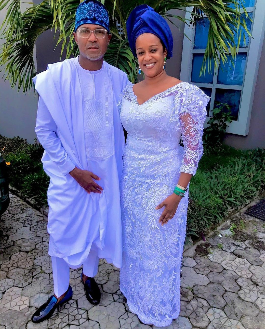 Blue velvet handknit yoruba mens cap