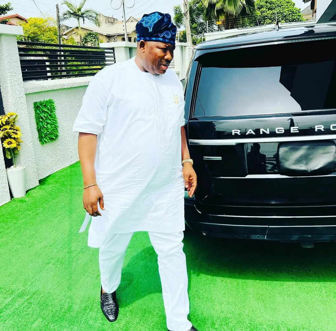 Blue velvet handknit yoruba mens cap