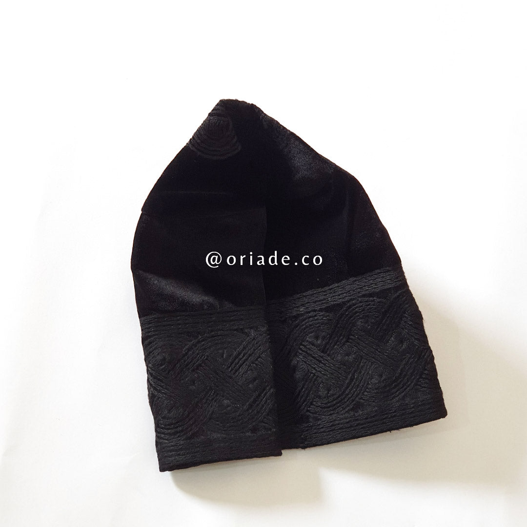 Handwoven Nigerian Velvet traditional Owambe mens cap